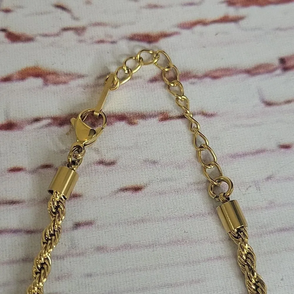 Goldtone Rope Chain 16.5" to 18.5" - Picture 4 of 5